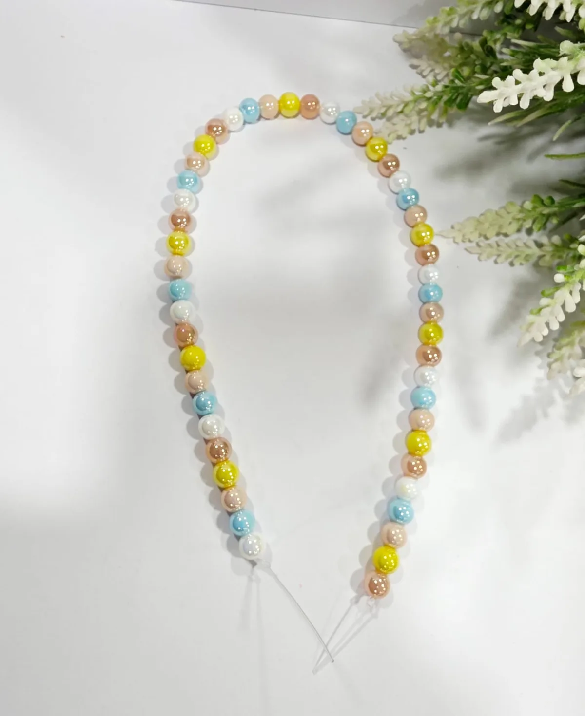 Collar de Perlas de Vidrio Multicolor Atardecer 8mm