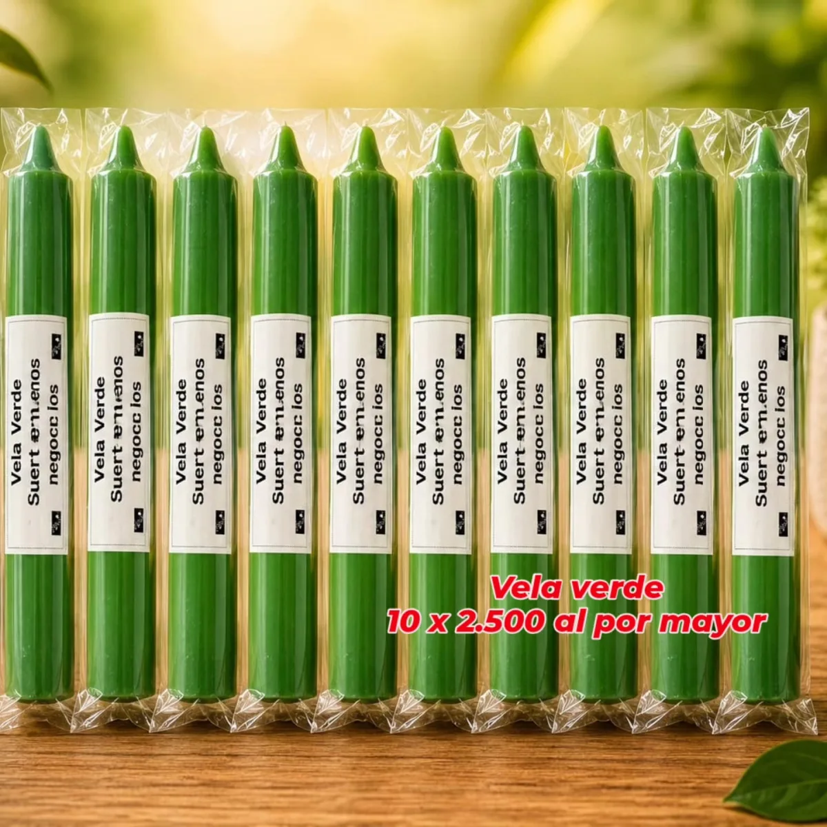 Pack 10 Velas Verde