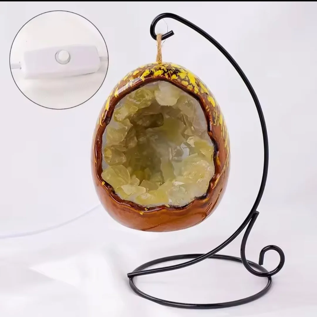 Lámpara Colgante Geoda de Citrino