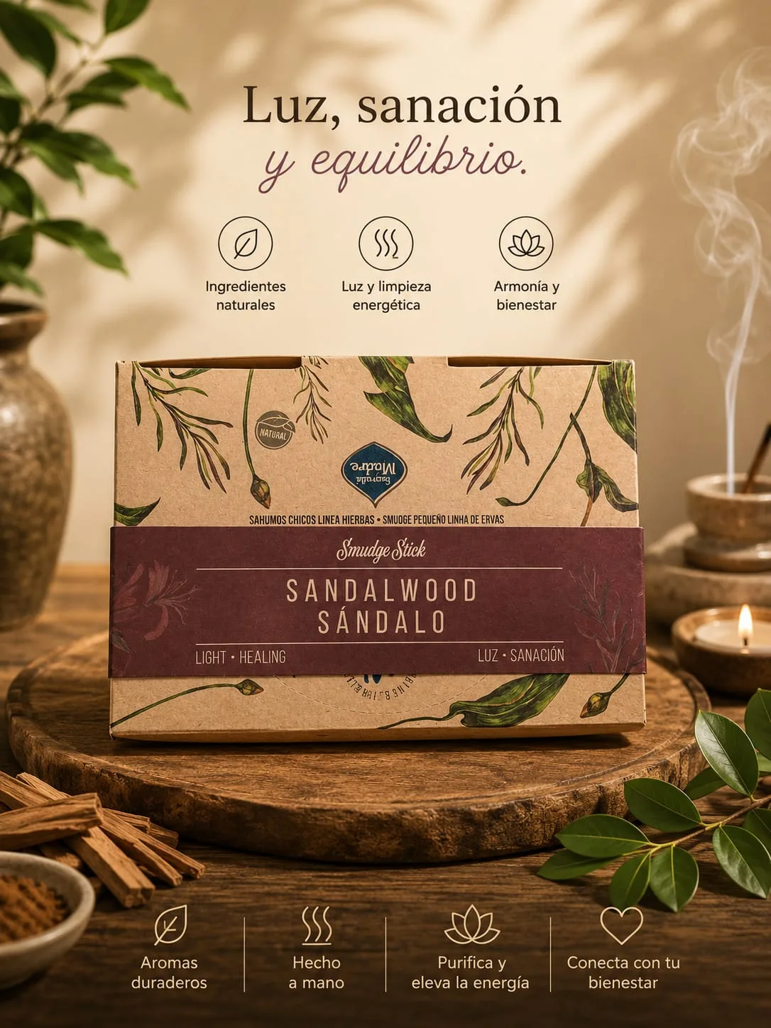 Sahumitos Sagrada Madre X5 - Sándalo
