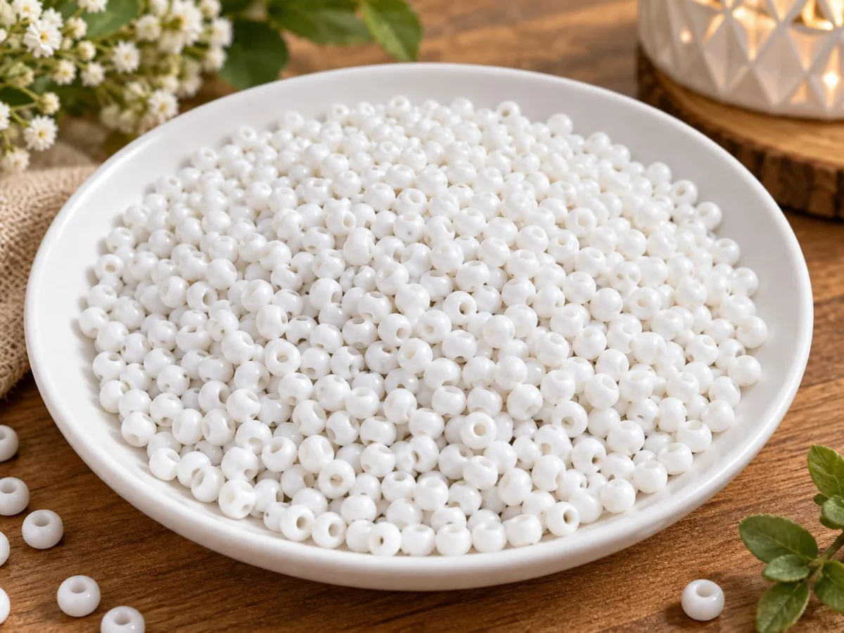 Mostacillón 4mm Blanco Perla