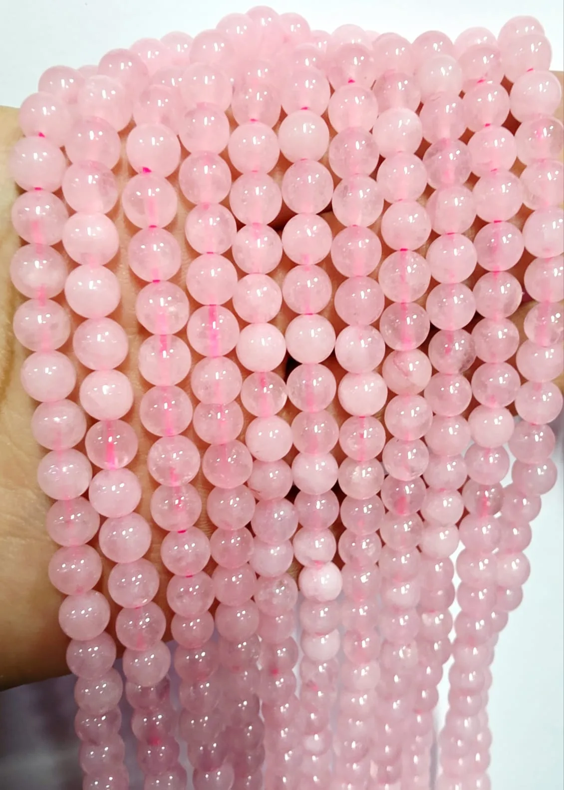 Tira de piedras de Cuarzo Rosado N°4
