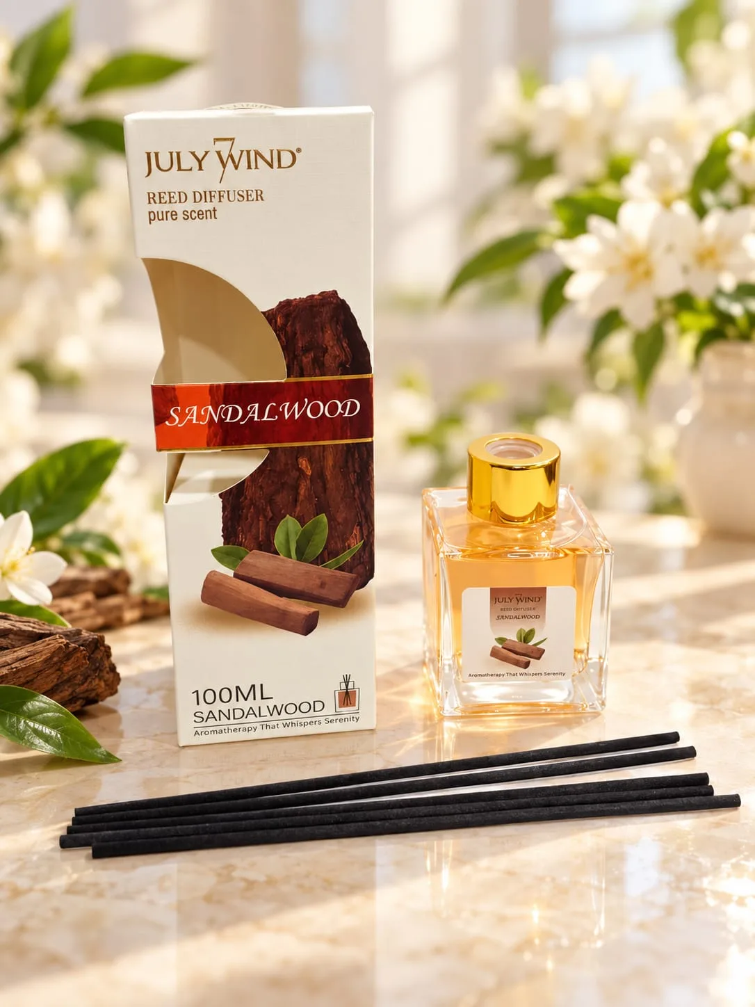 Aromatizador con Varillas July Wind Sándalo