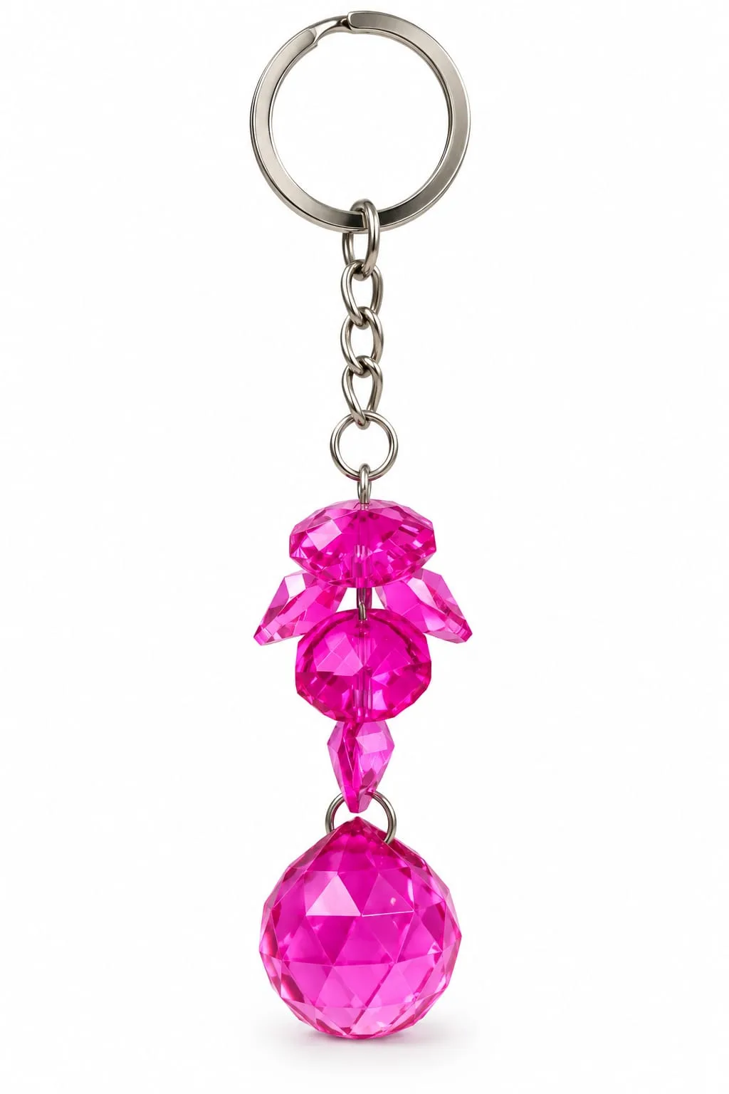 Llavero de Prismas Fucsia