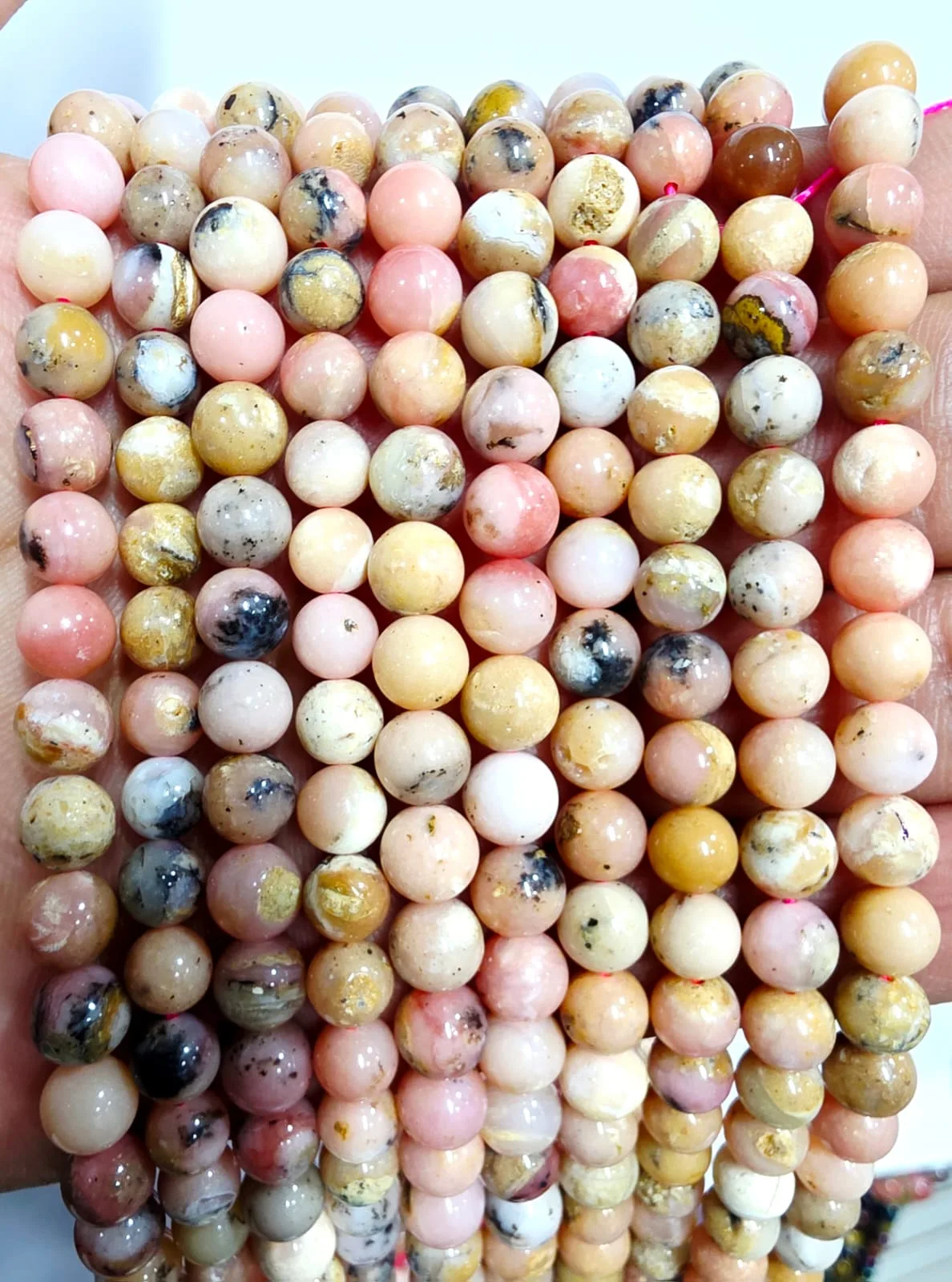 Cuentas de Piedra Ópalo rosado  Clase A 10MM