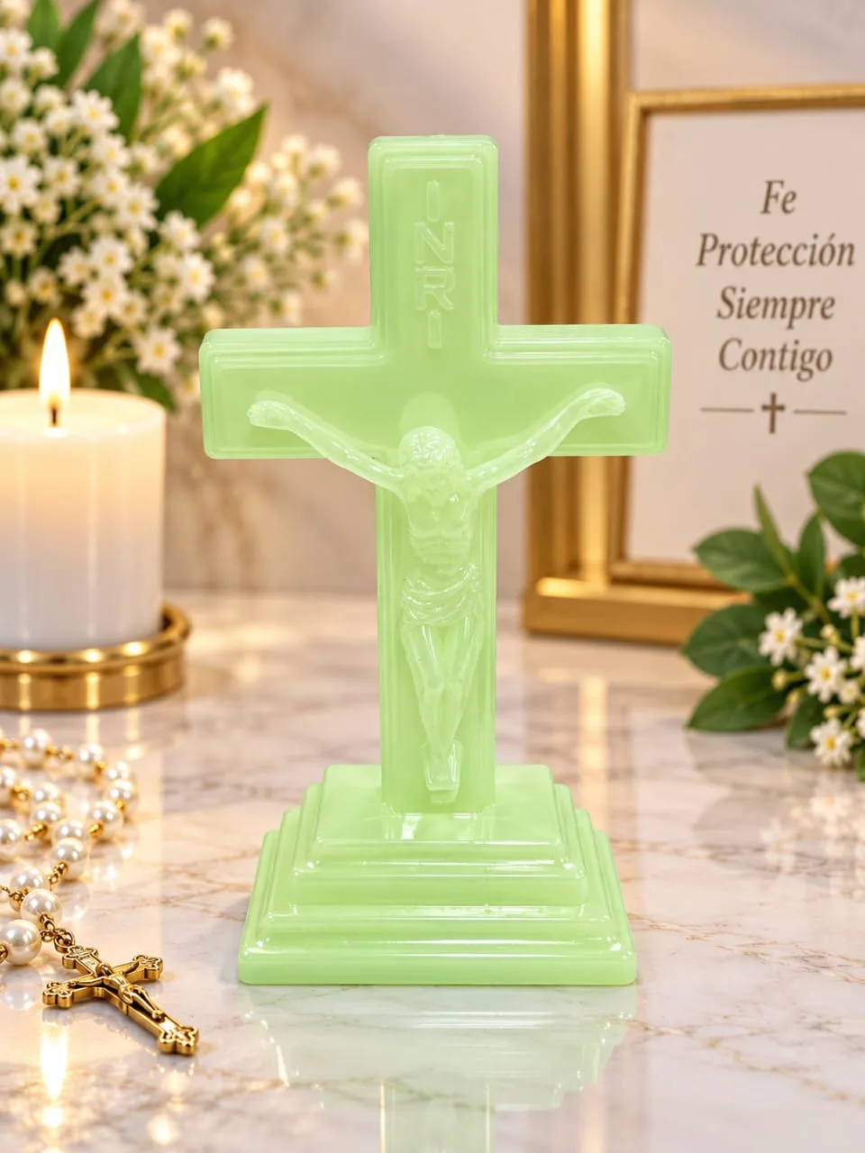 Cruz Crucifijo de Plástico Luminoso
