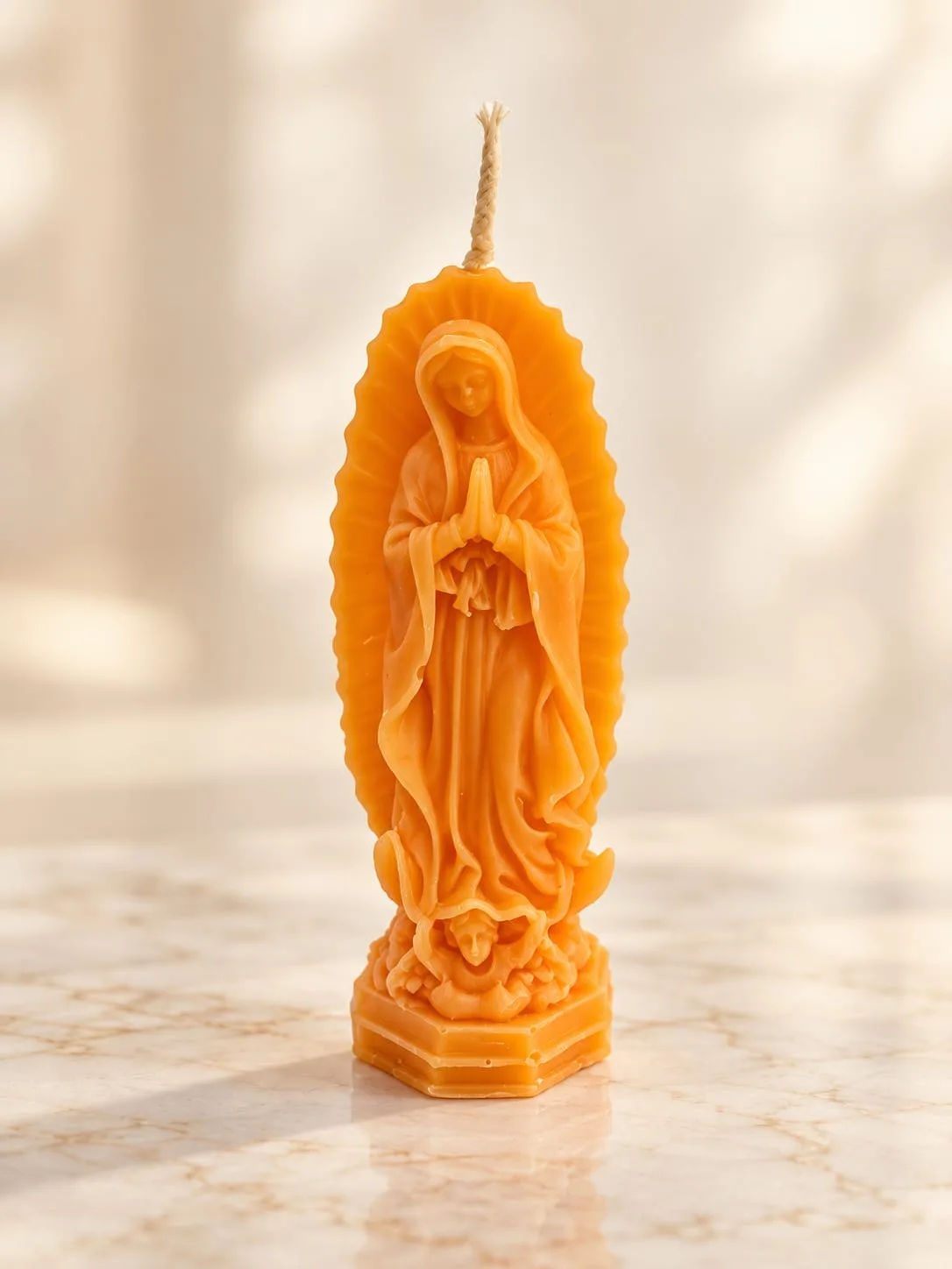 Vela de la Virgen de Guadalupe Naranja