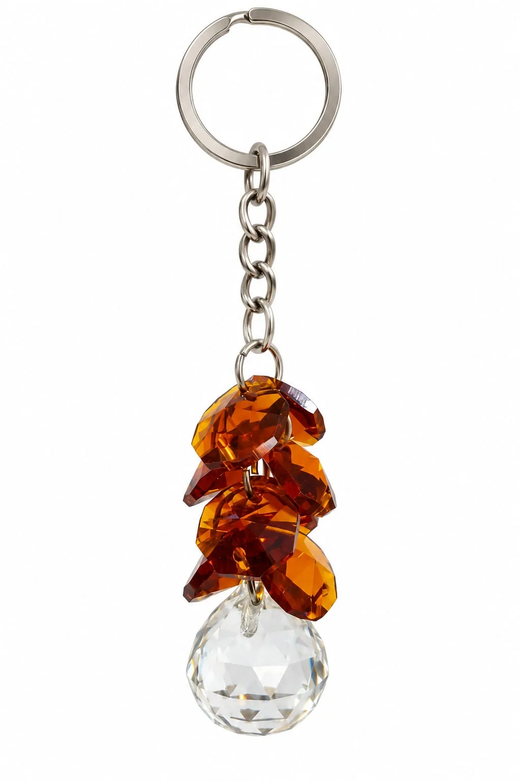 Llavero de Prismas Ámbar con Bola Cristal