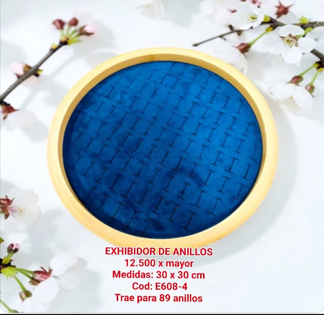 Exhibidor Circular para Anillos (Azul)
