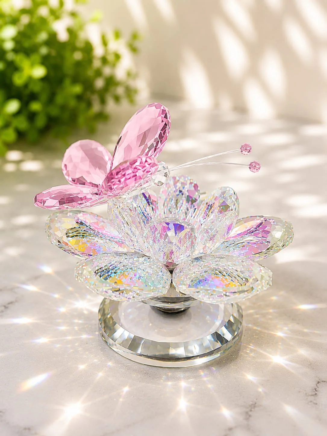 Flor de Loto con Mariposa - Rosa