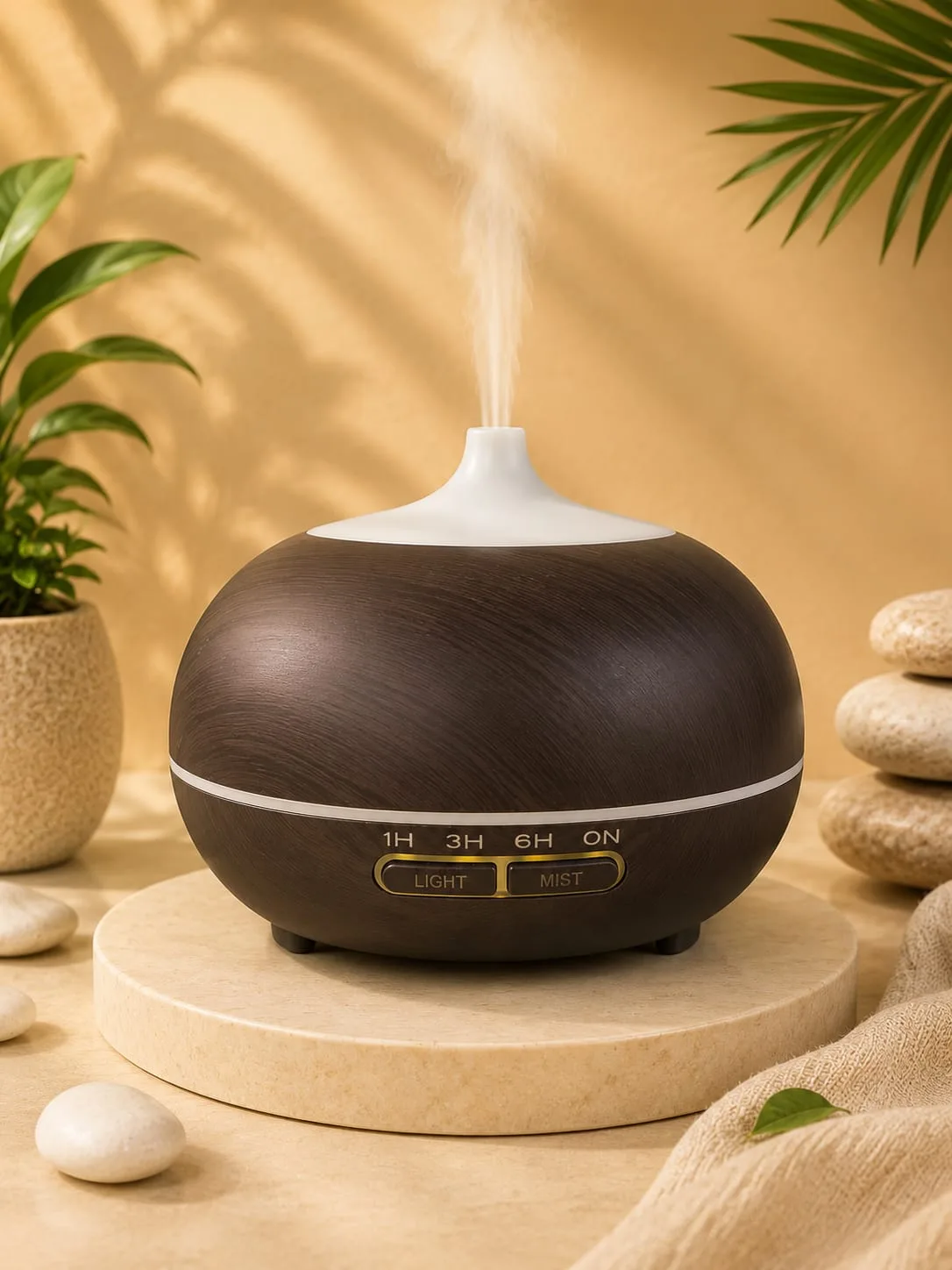 Difusor Humidificador de Madera con Temporizador Light/Mist