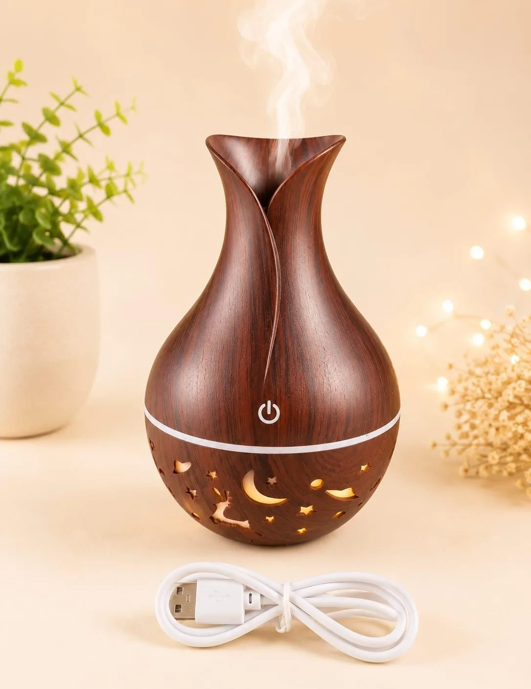 Difusor Humidificador Jarron Electronico – Madera Roja