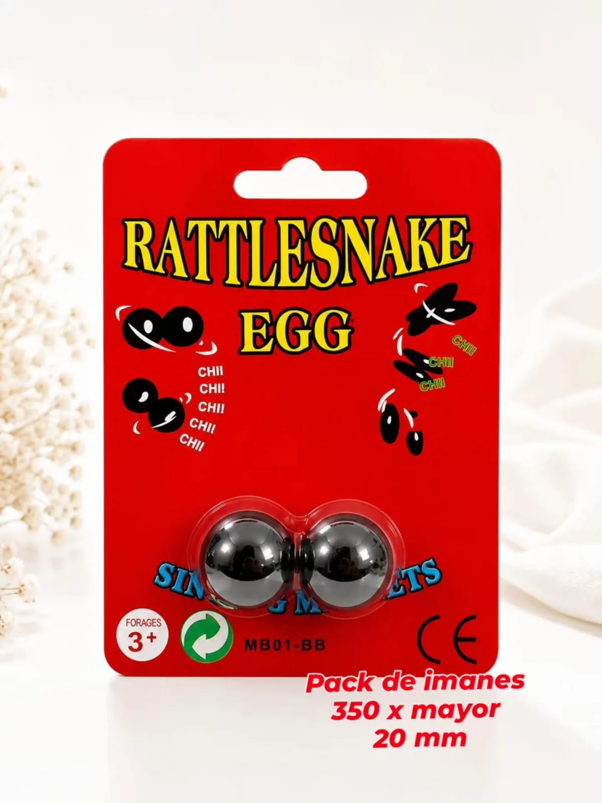 Pack de imanes Rattlesnake Egg (plateado)