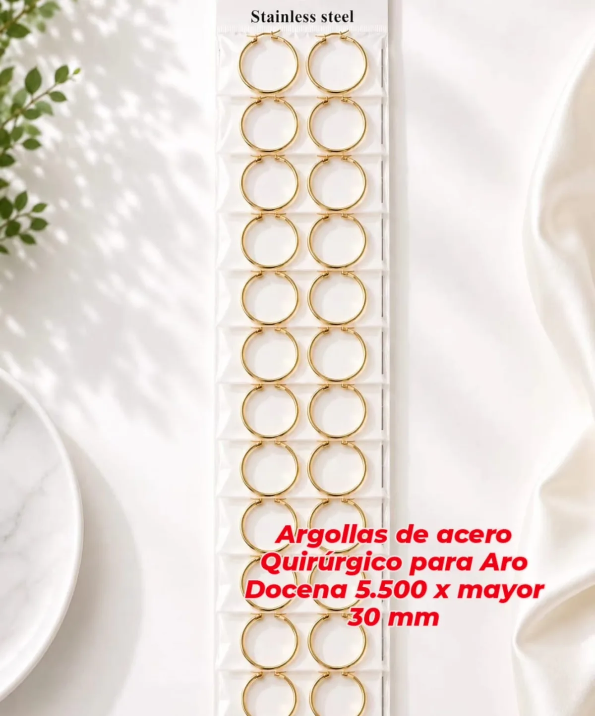 Argollas de acero quirurgico para aro