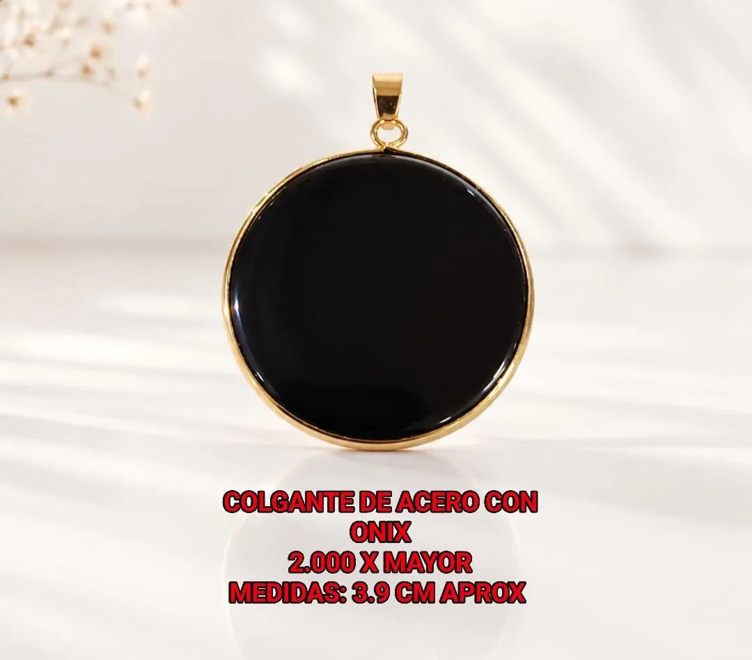 Colgante de acero con onix