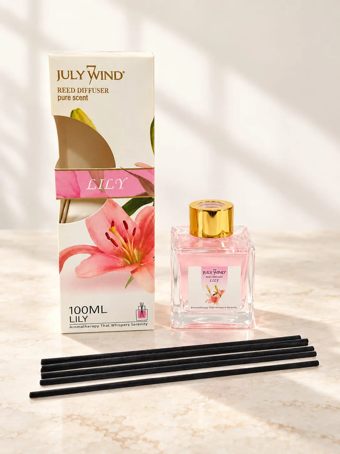 Aromatizador con Varillas July Wind Lirio Rosado