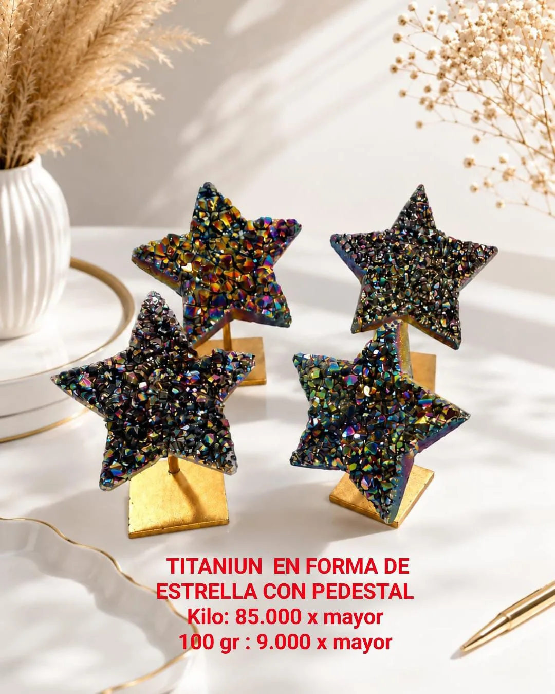 Titaniun en Forma de Estrella con Pedestal