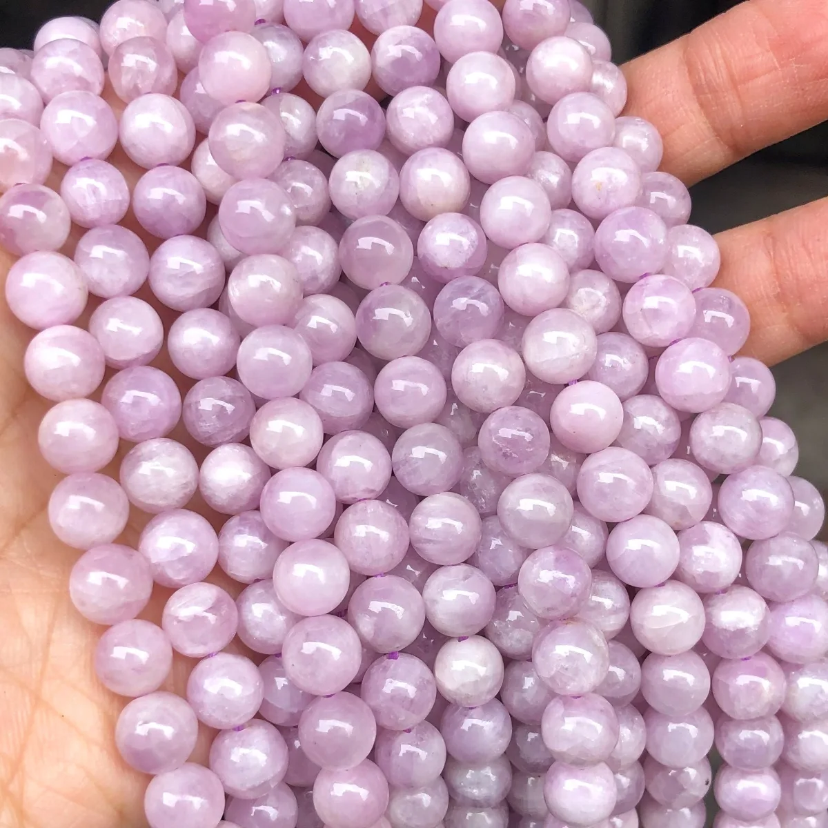 Tira de piedras de Kunzita Clase A N°8