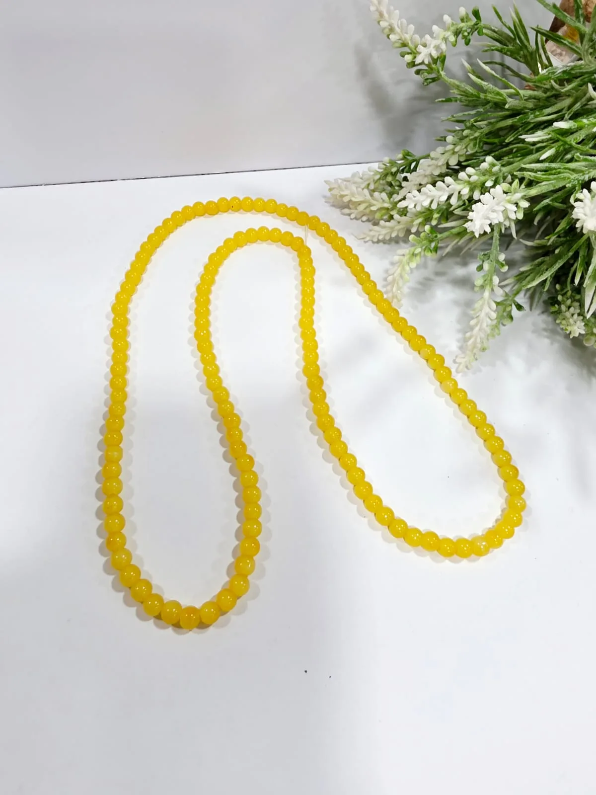 Cuentas de Vidrio Liso Amarillo 6mm