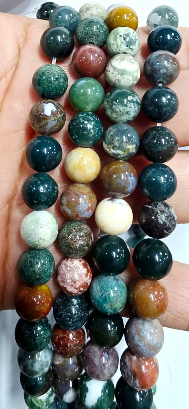 Tira de piedras de ágata de la India N°4