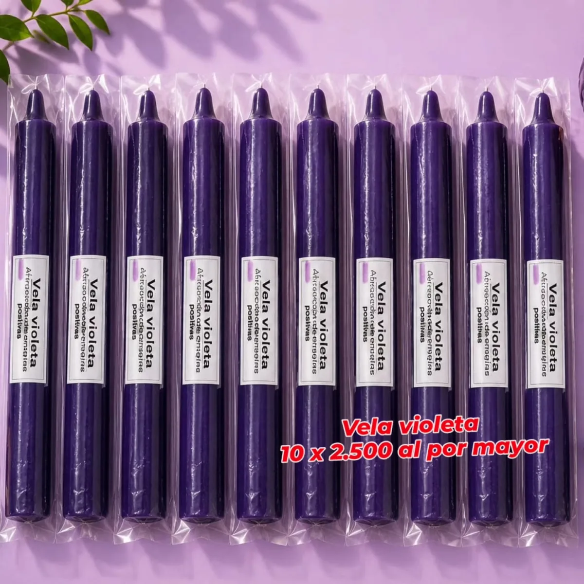 Pack 10 Velas Violetas