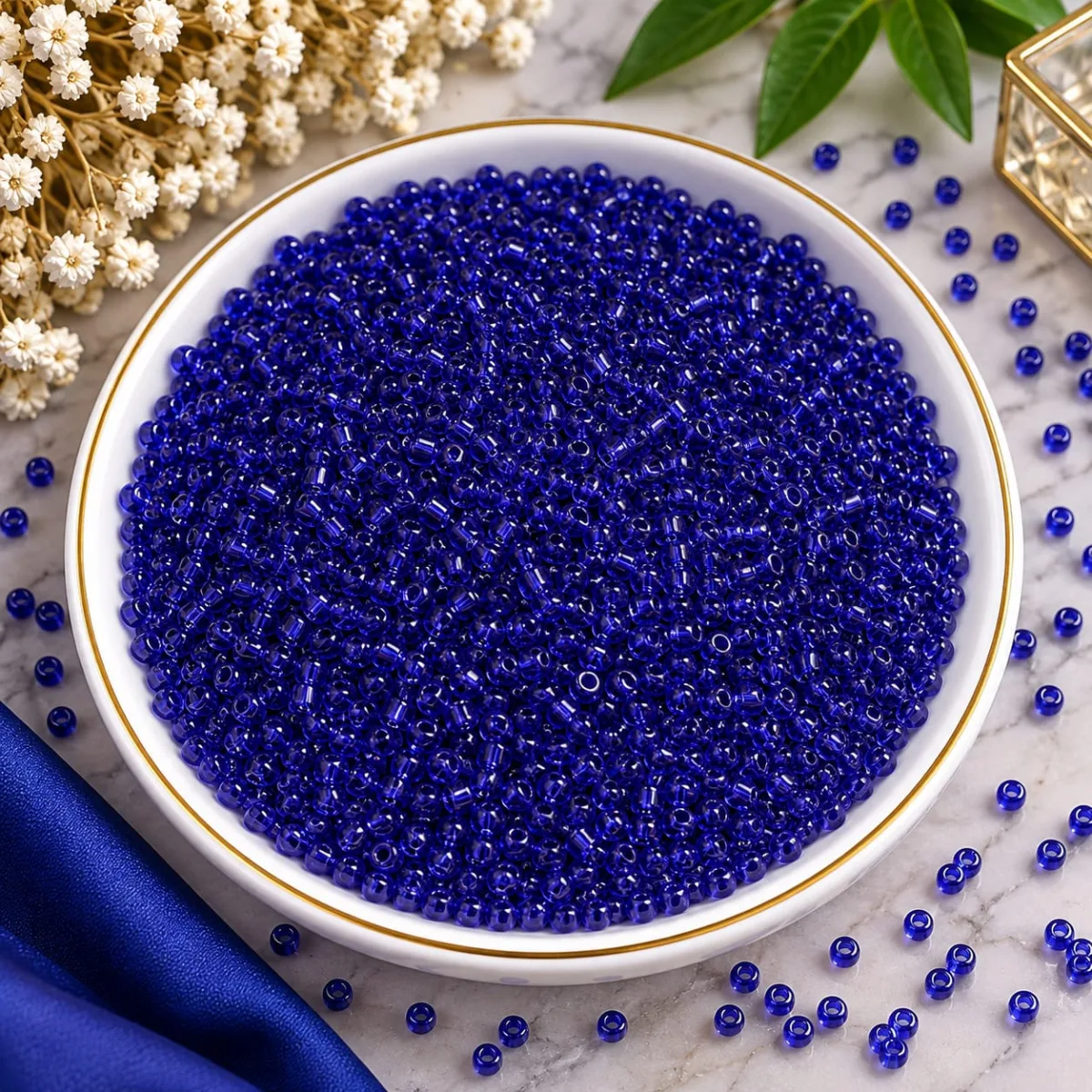Mostacillón 4mm Azul Transparente
