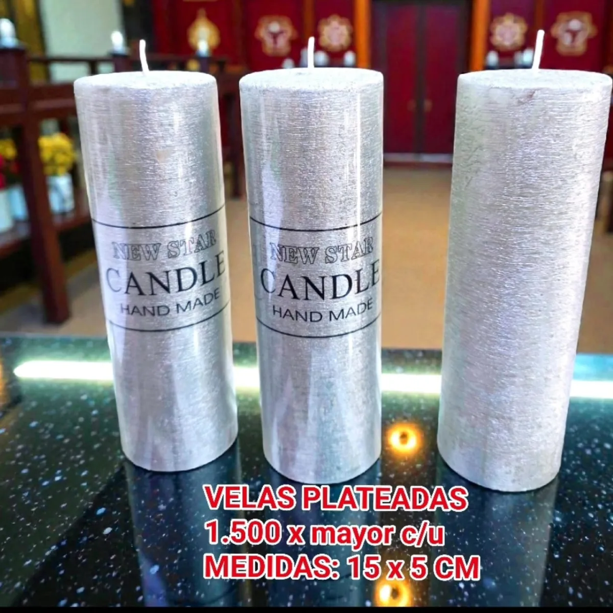 Velas Plateadas Altas
