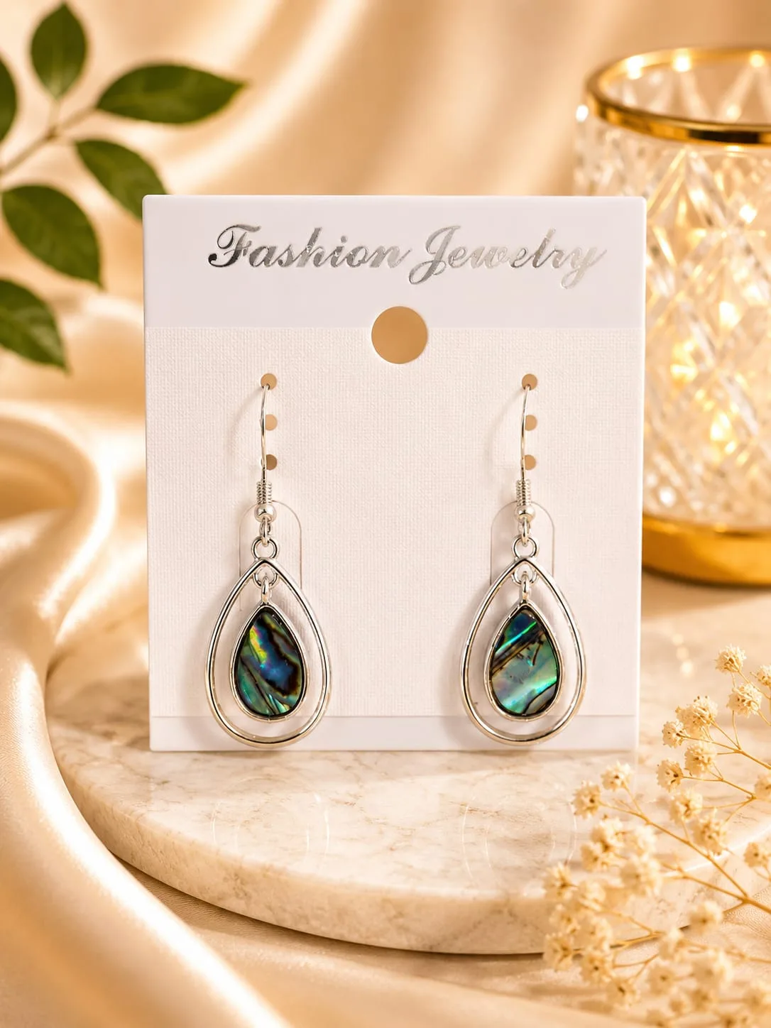 Aros de Avalón Natural con Peltre - Gota con Aro