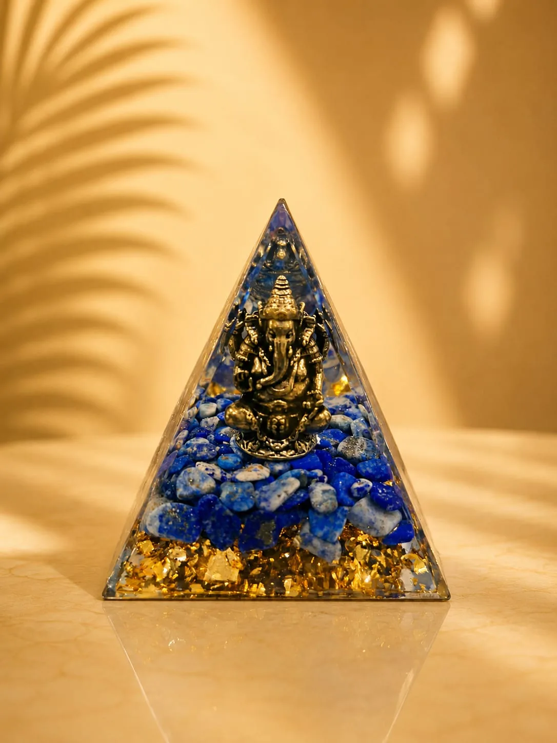 Pirámide de Orgonita o Orgón - Ganesha - lapislázuli azul