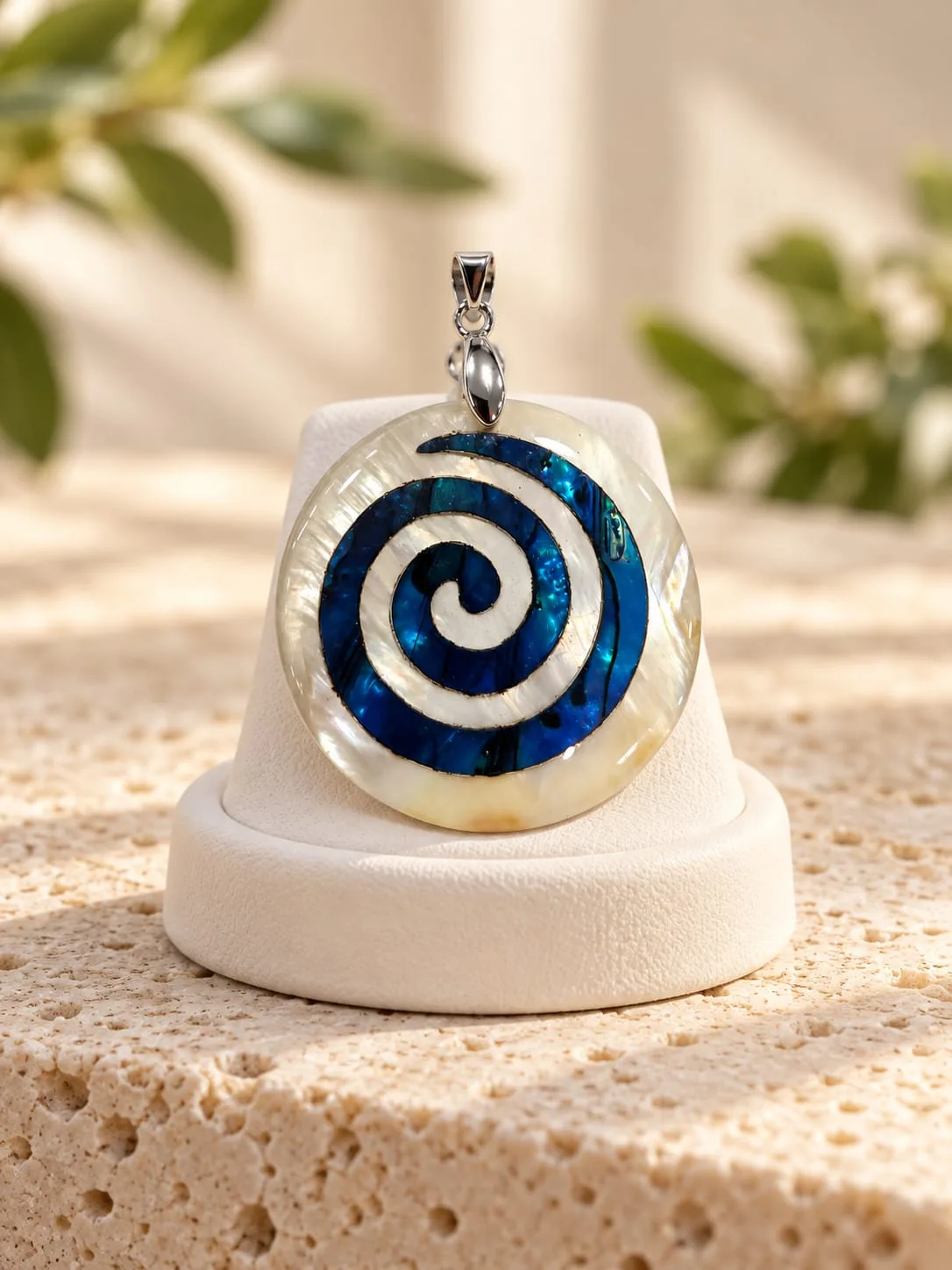 Dije de Acero Espiral Avalón Azul