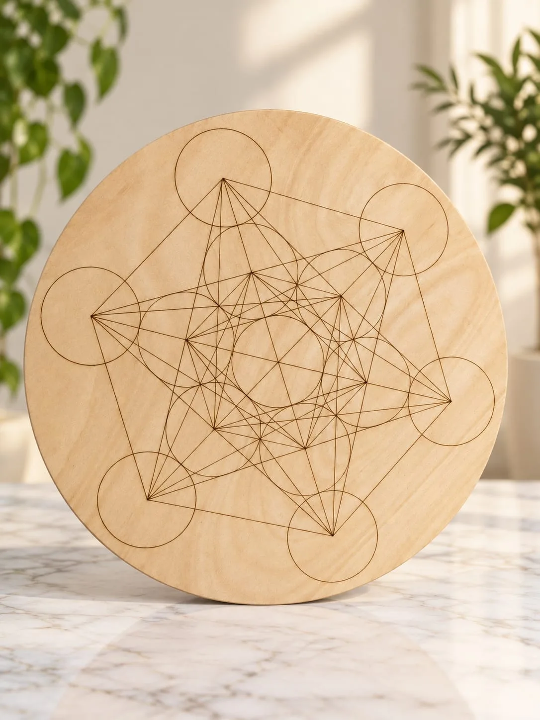 Rejilla de Madera Cubo de Metatrón 30x30 cm