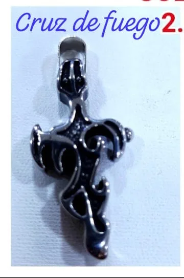 Colgante de Acero - Cruz de fuego