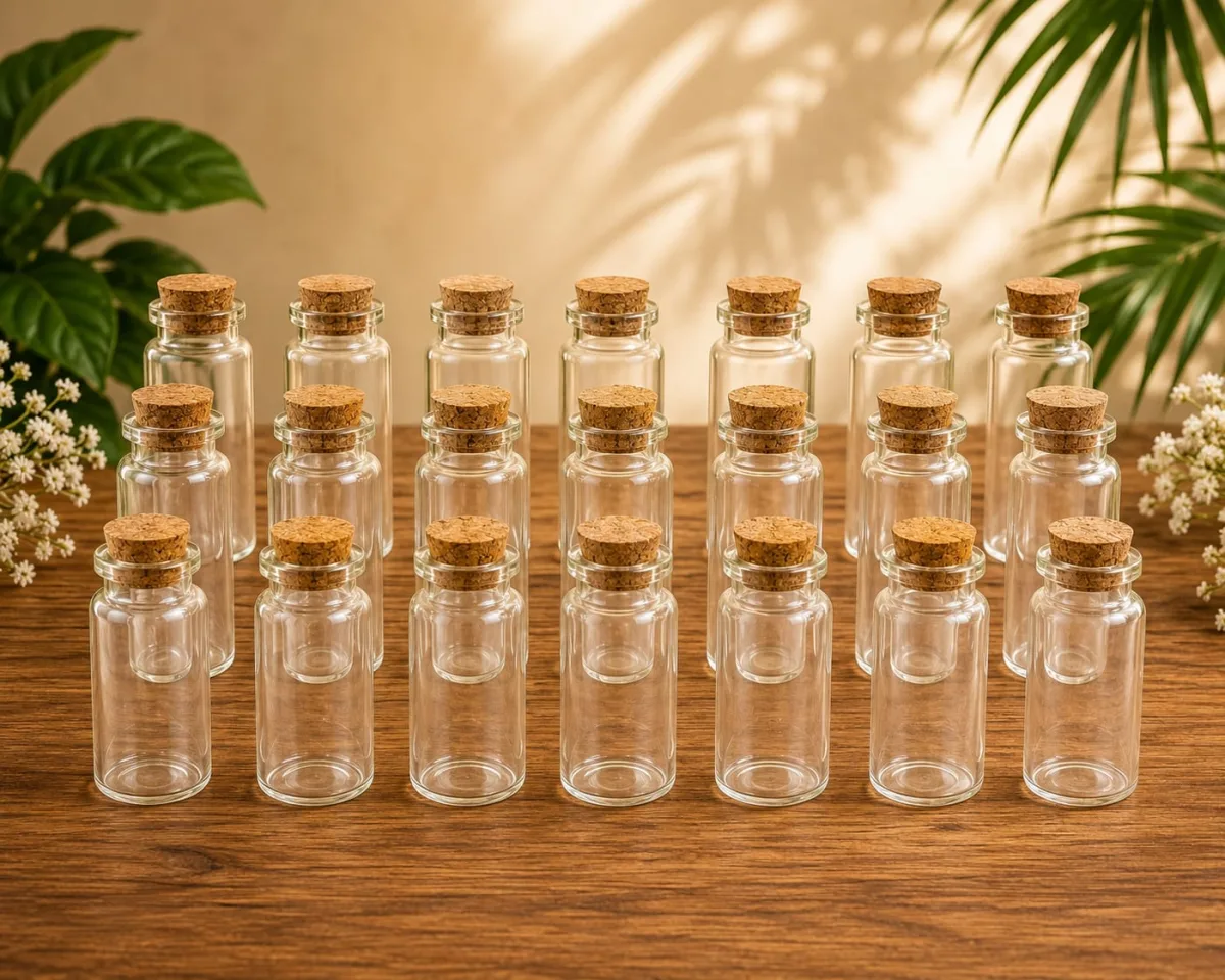 Frascos de Vidrio con Tapa de Corcho 80 ml