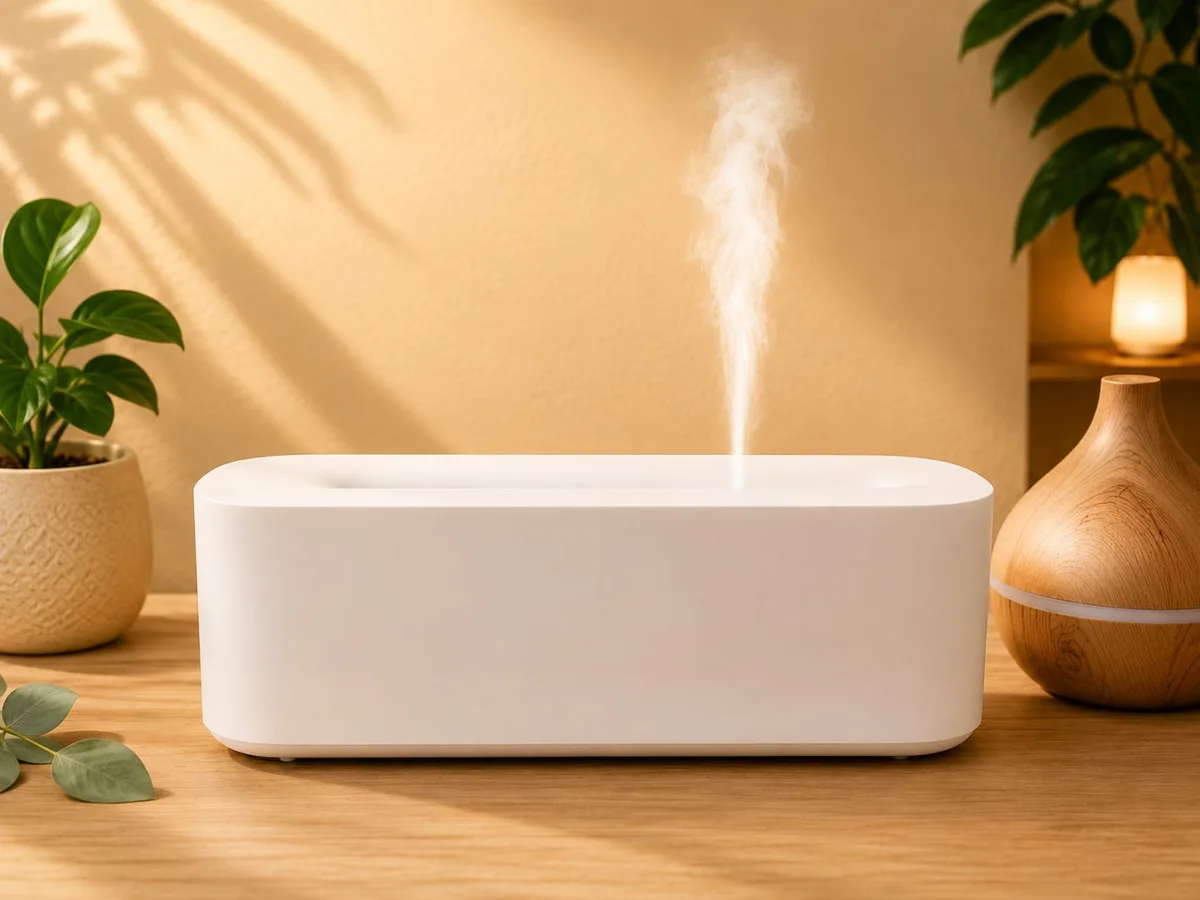 Difusor Humidificador Ovalado Blanco Minimalista