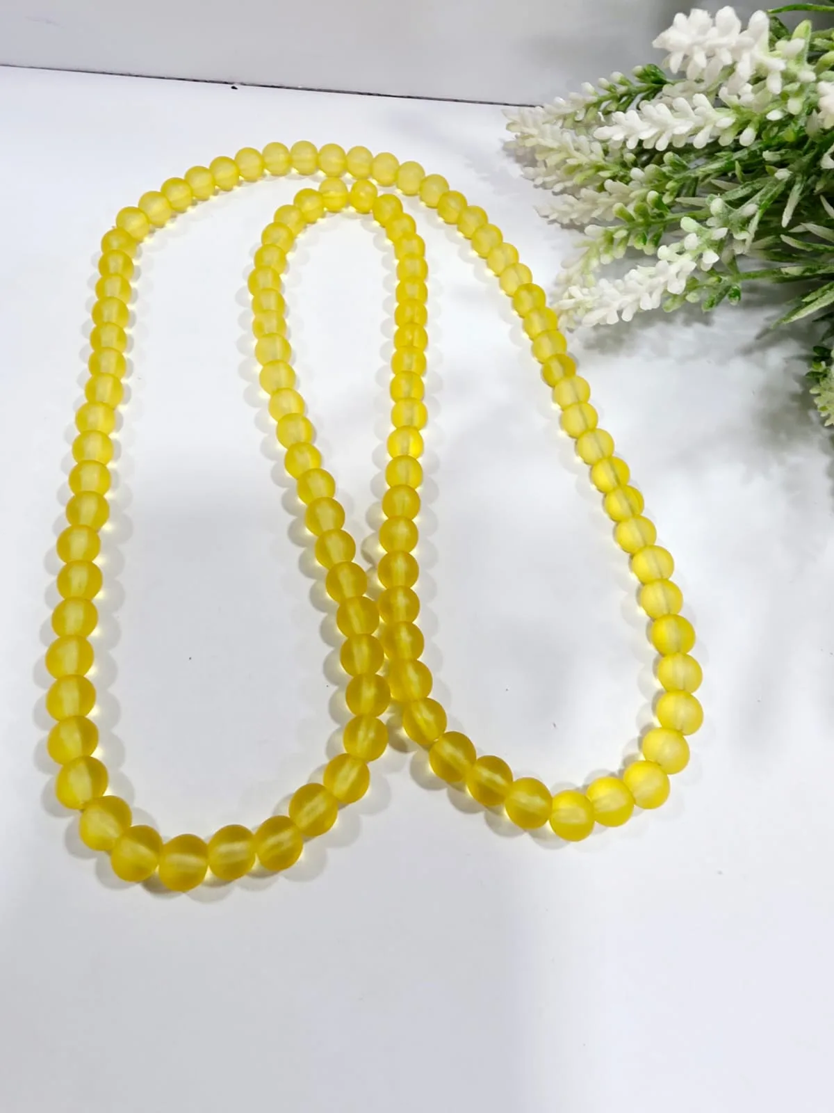 Cuentas de Vidrio Esmerilado Amarillo 8mm