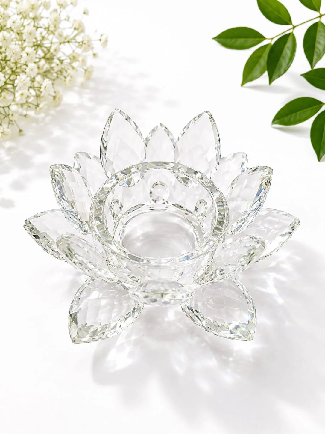 Portavelas Flor de Loto Cristal