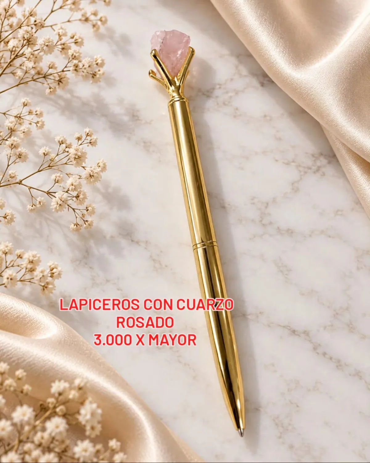 Lapicero con Cuarzo Rosado