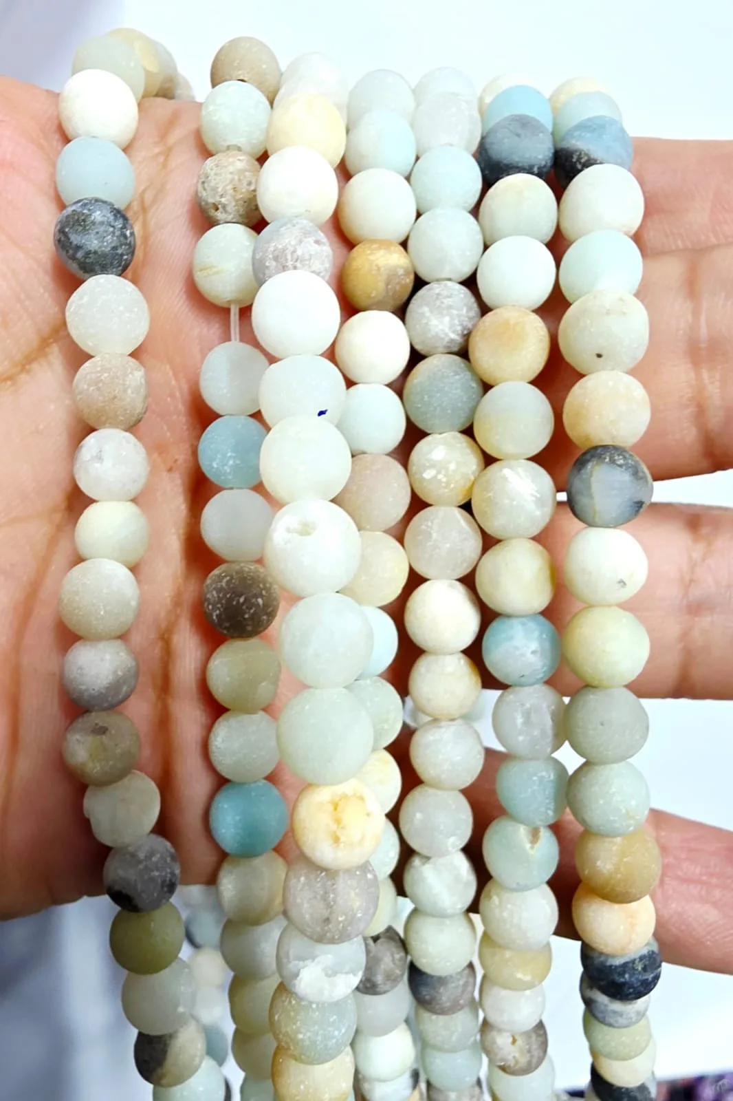 Tira de piedras de Amazonita Opaca Piedra N°6