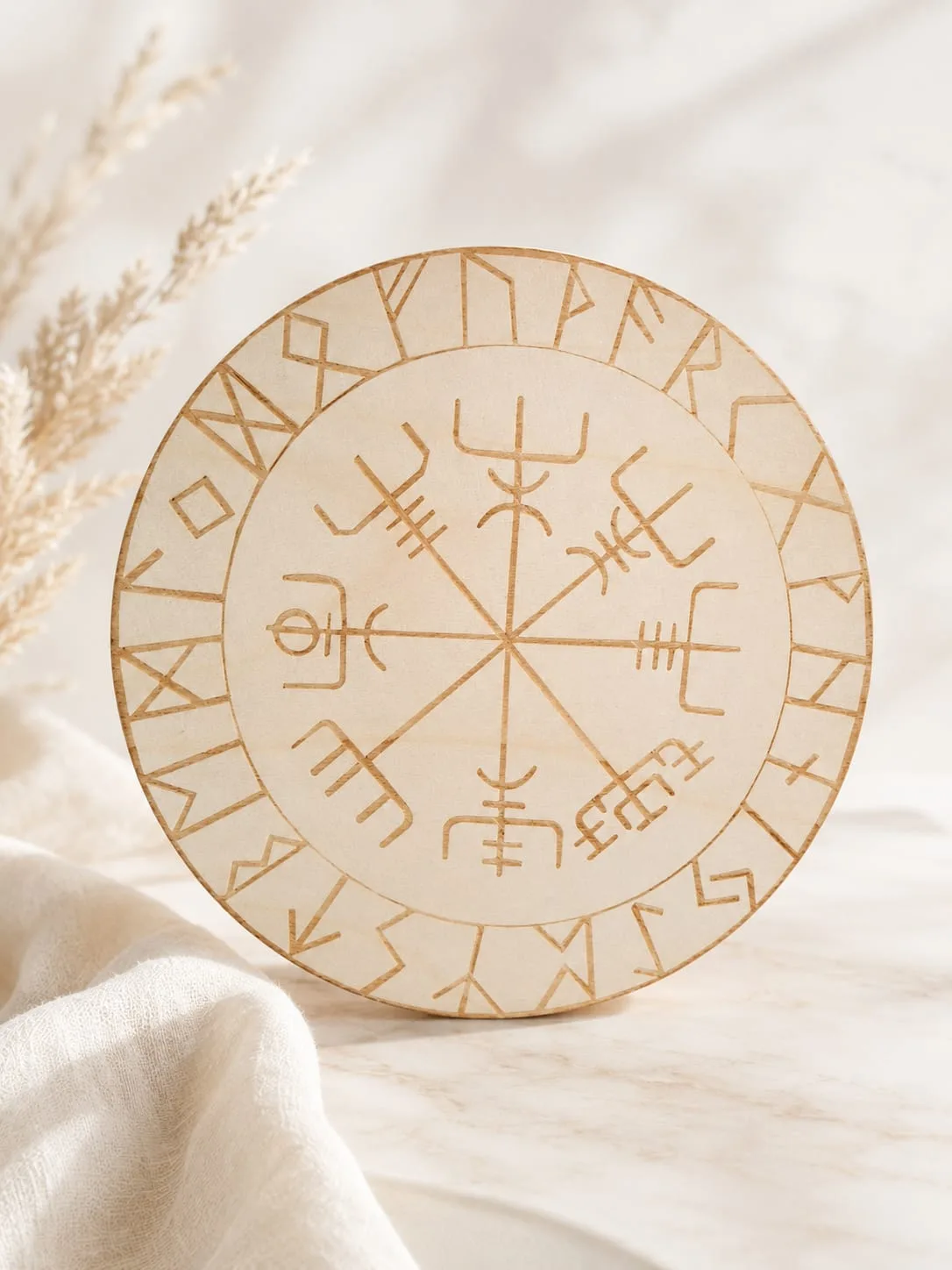 Panel de Madera Vegvisir Brújula Vikinga
