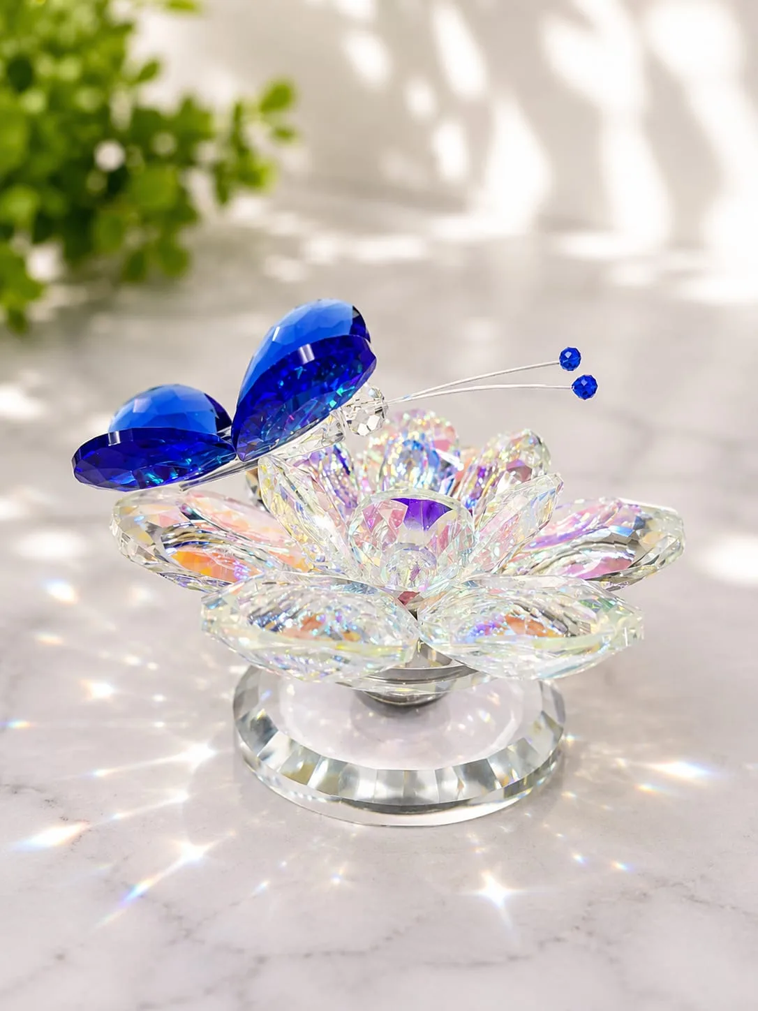 Flor de Loto con Mariposa - Azul