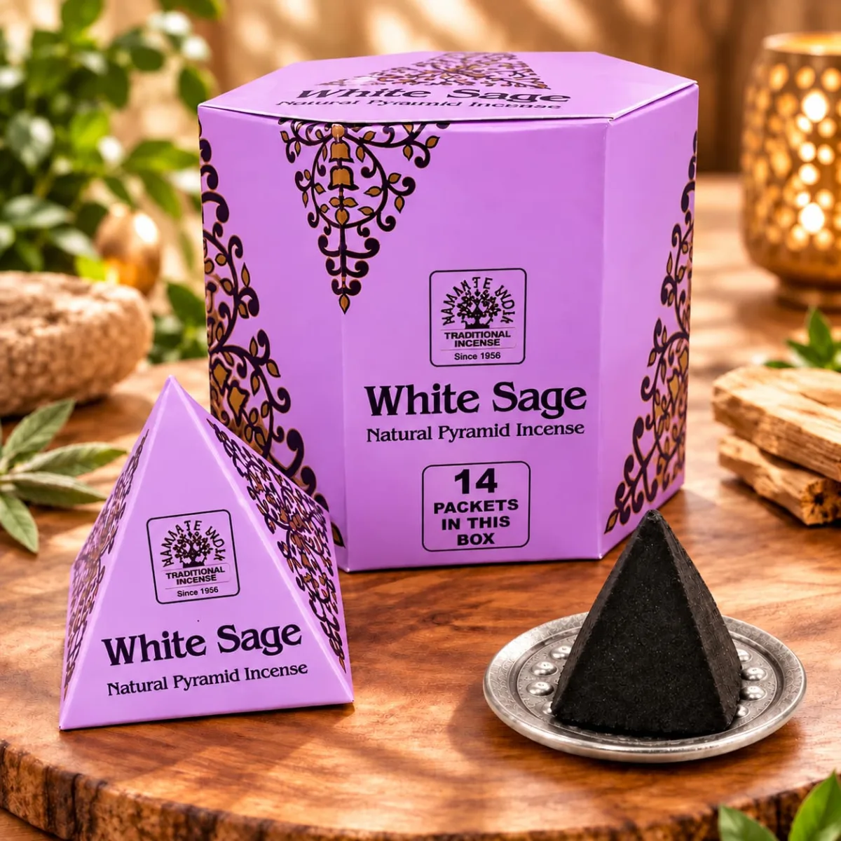 Incienso Namaste Pirámide White Sage (Salvia Blanca)