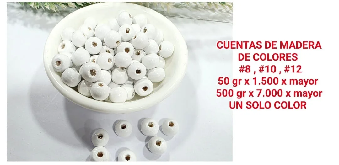 Cuentas de Madera de Colores