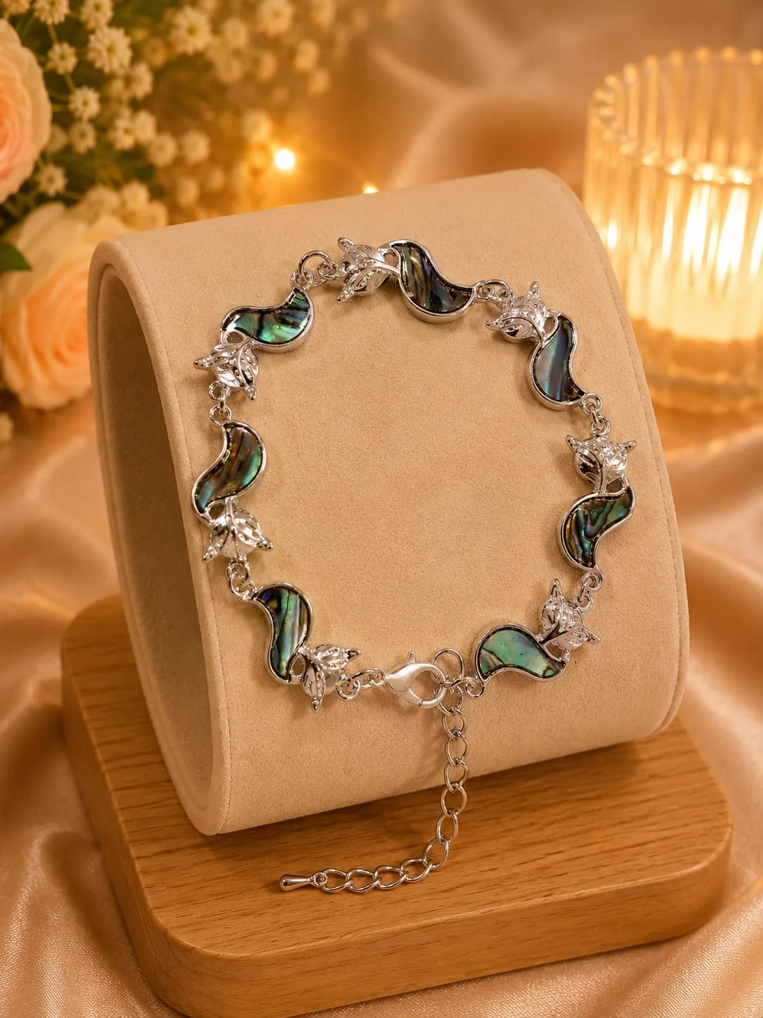 Pulsera de Avalón Natural - Zorro / Hoja