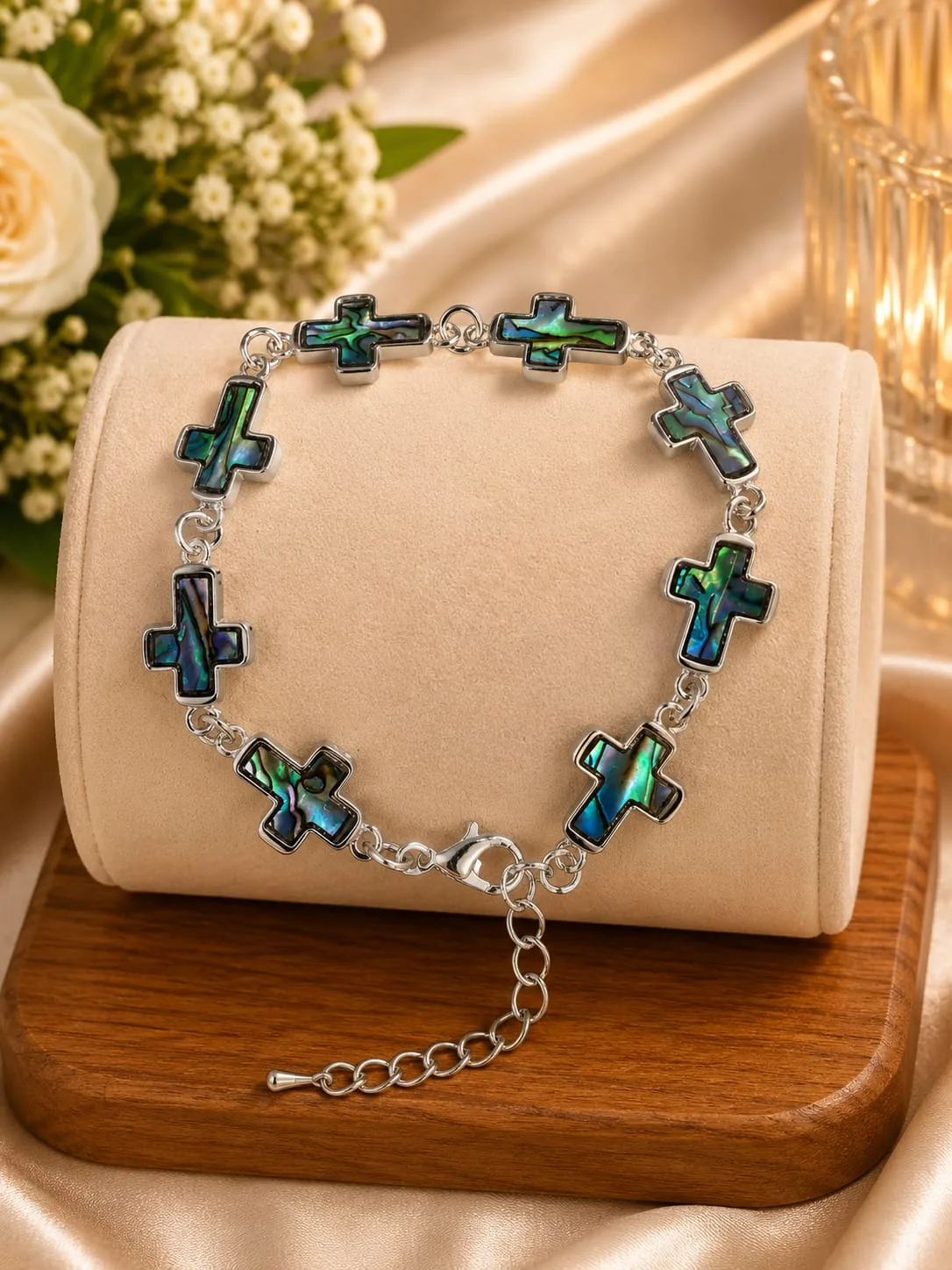 Pulsera de Avalón Natural - Cruces
