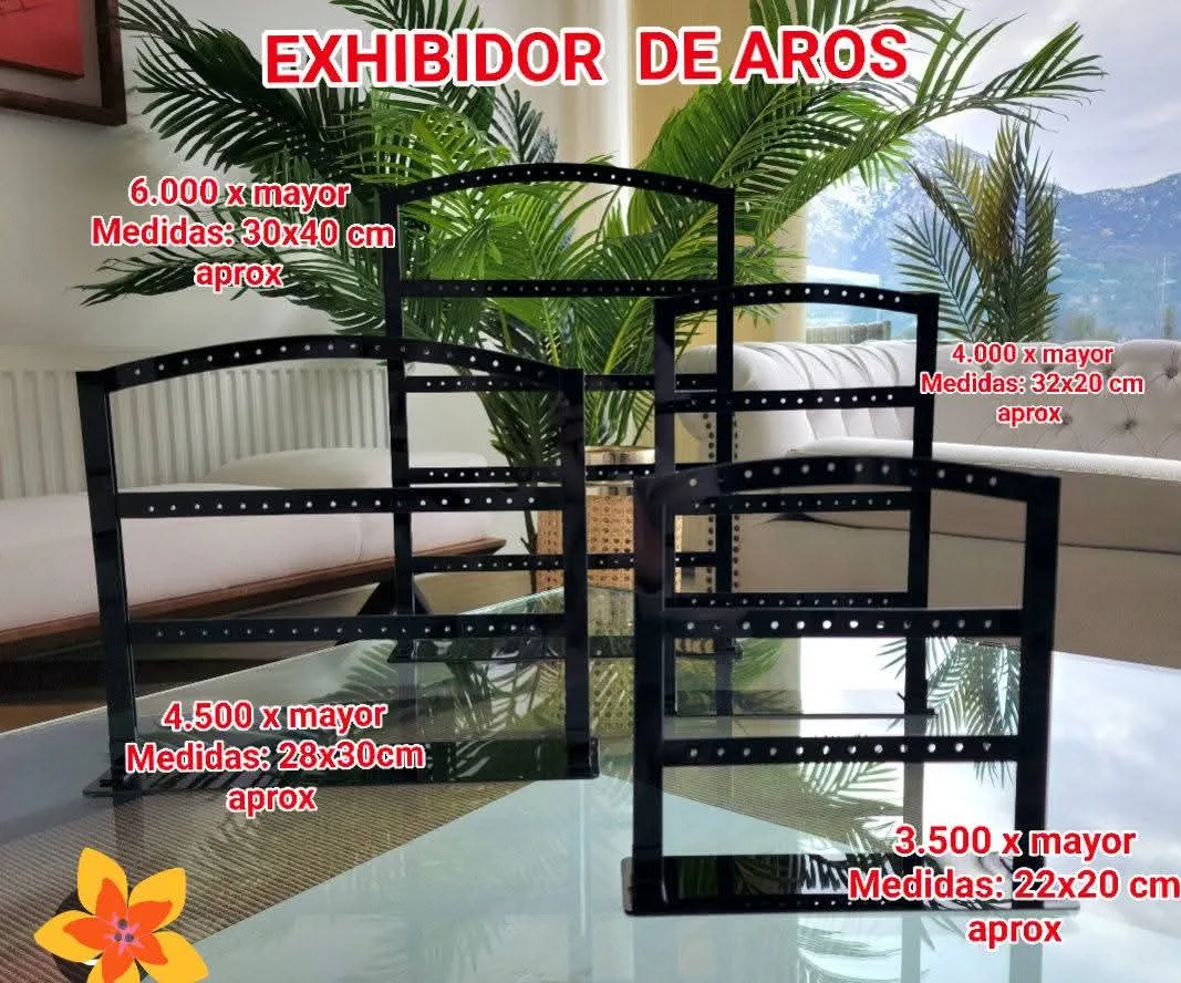 Exhibidor Acrílico de Aros (Negro)