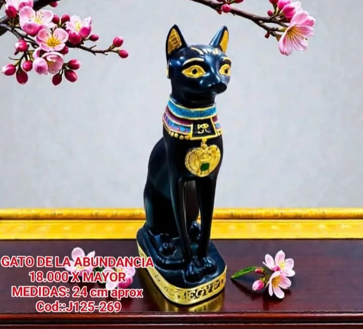 Estatua Gato de la Abundancia Negro