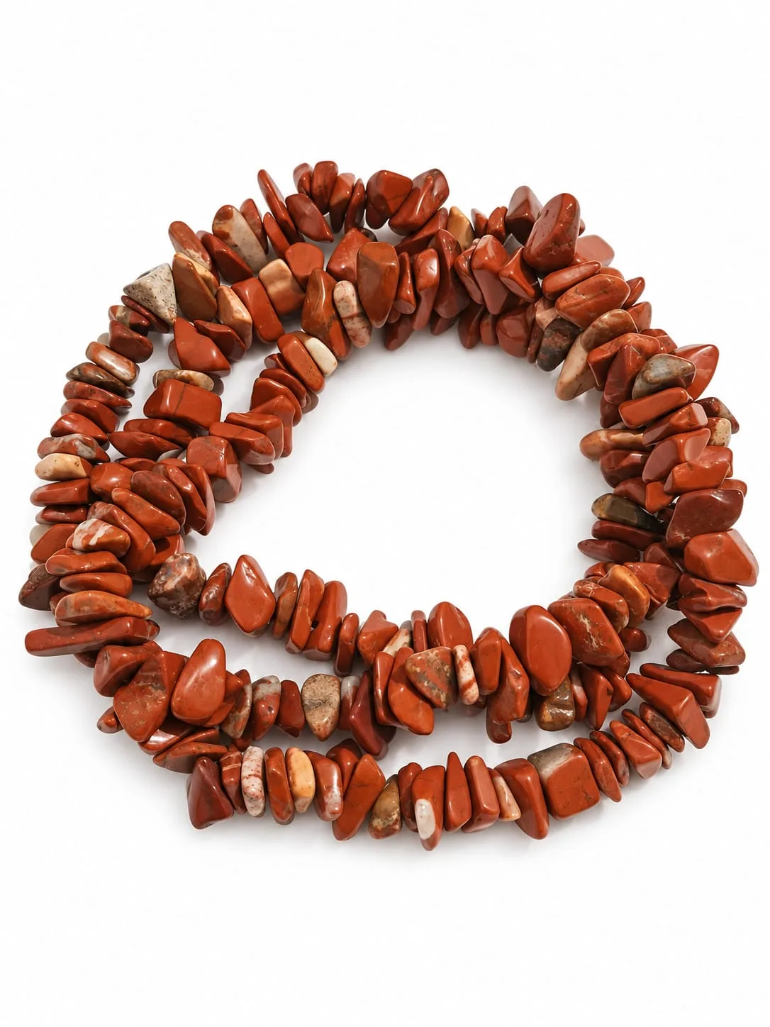 Hebra de Chips Grandes Jaspe Rojo 39 cm