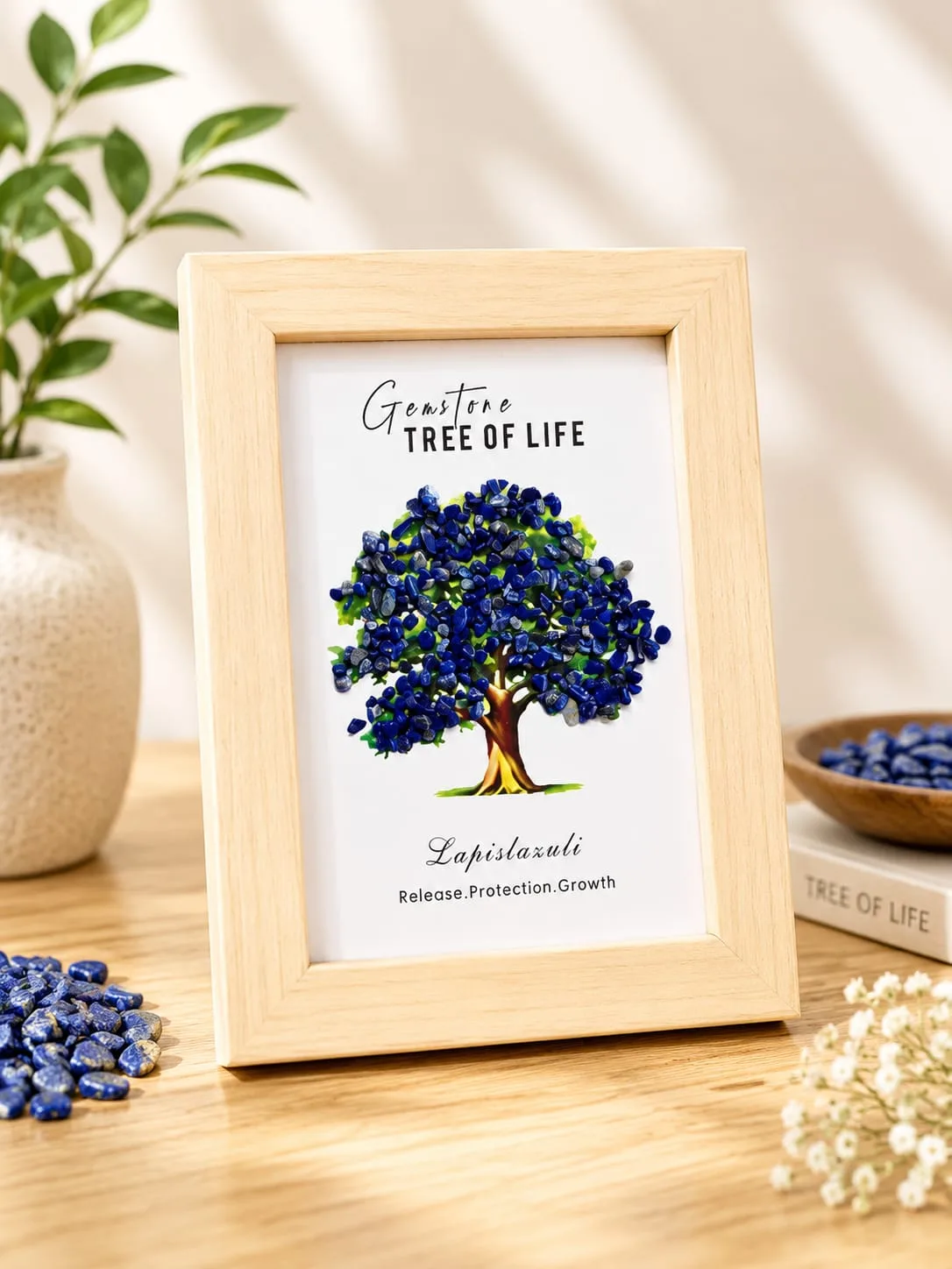 Cuadro Árbol de la Vida con Cuarzos - Lapislázuli