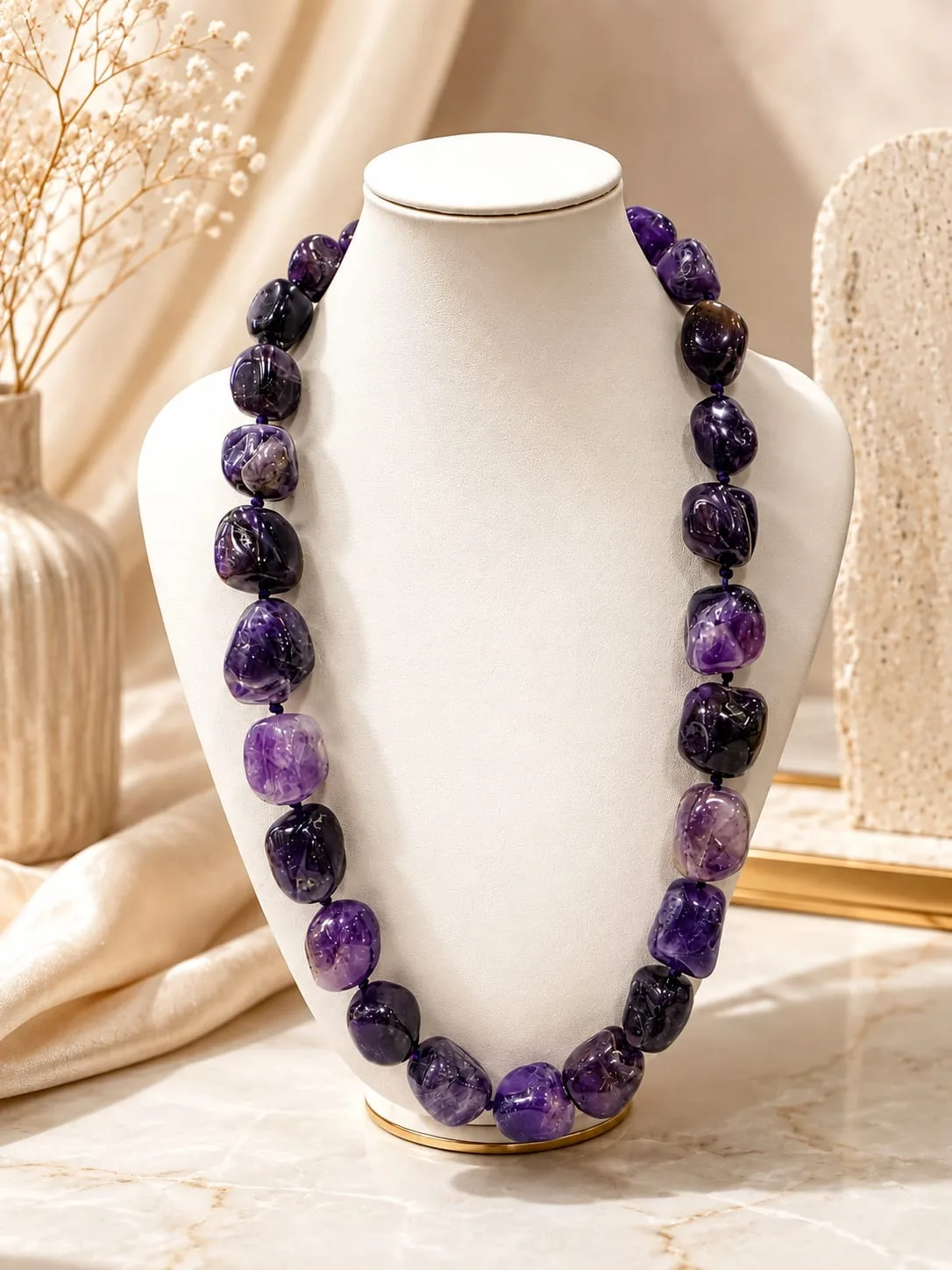 Collar de Cuarzo Natural – Amatista