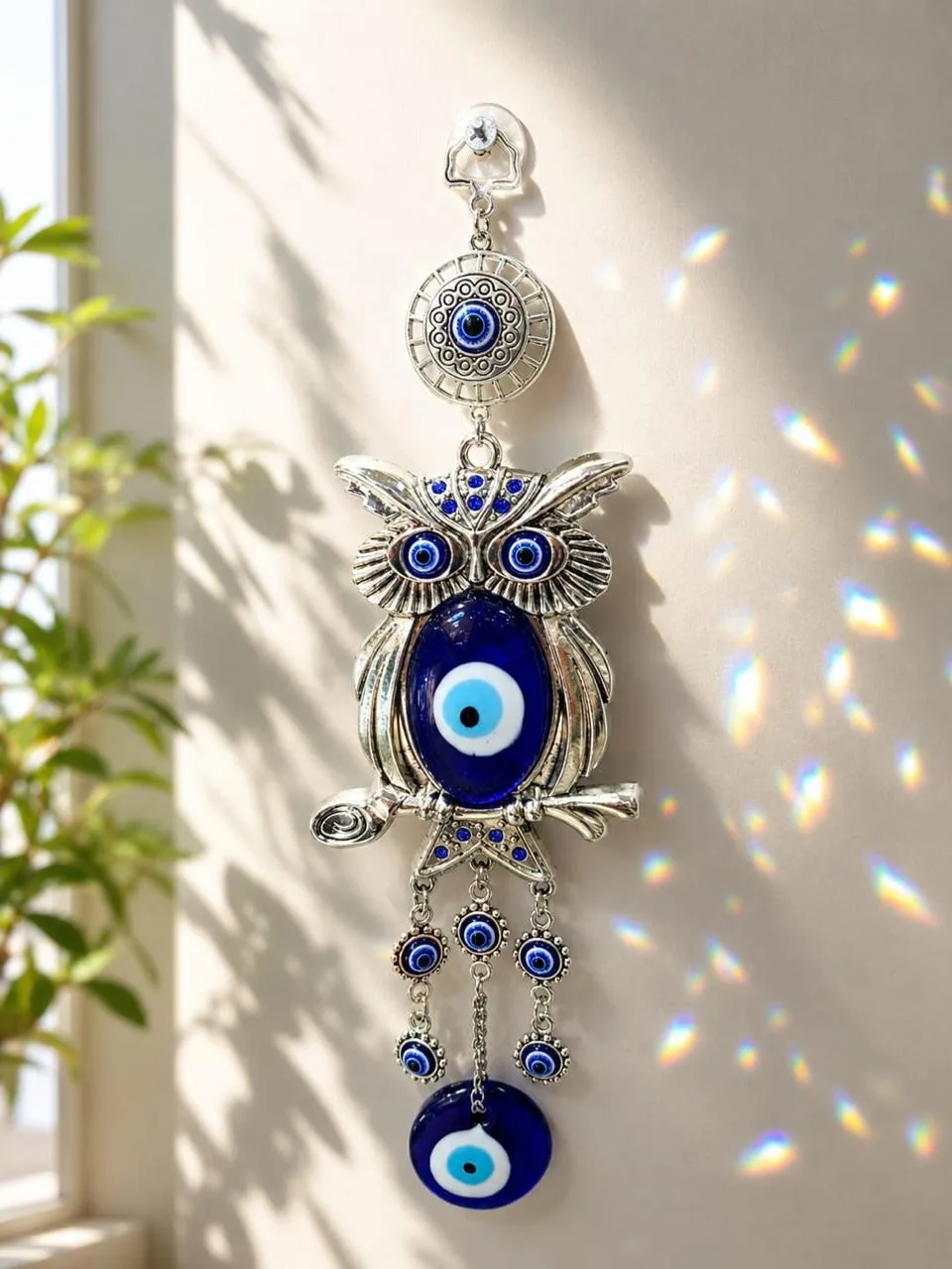 Colgante Búho con Ojo Turco de Vidrio